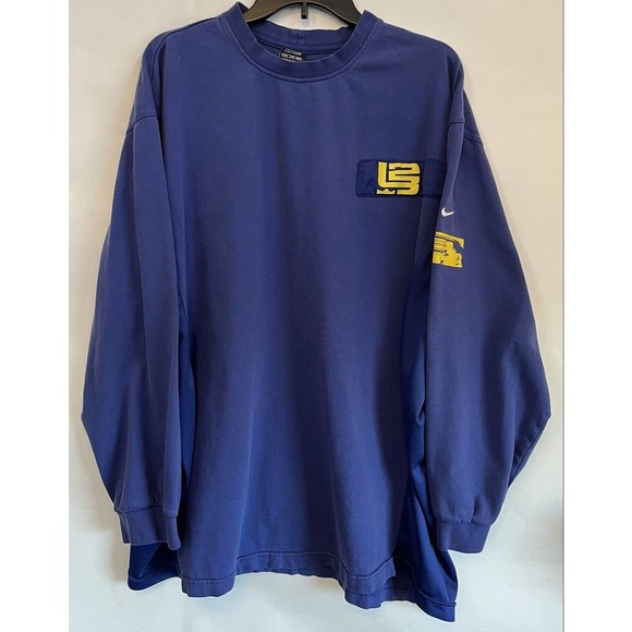 LeBron James T Shirt Blue Nike LB23 Long Sleeve Y2K Vintage King James HoopsMens - Picture 1 of 8